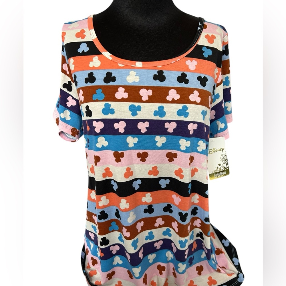 LuLaRoe Disney Classic Tee XL - Multicolor Mickey Mouse stripe